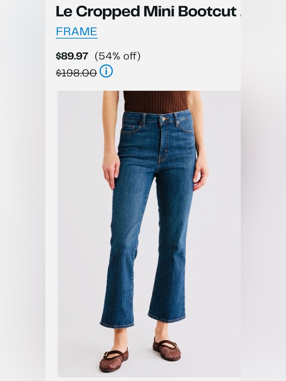 Frame Denim Le Cropped Mini Bootcut Jeans - Dark Blue 32